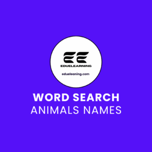 Animals Names word search puzzle. eduelearning pritable template