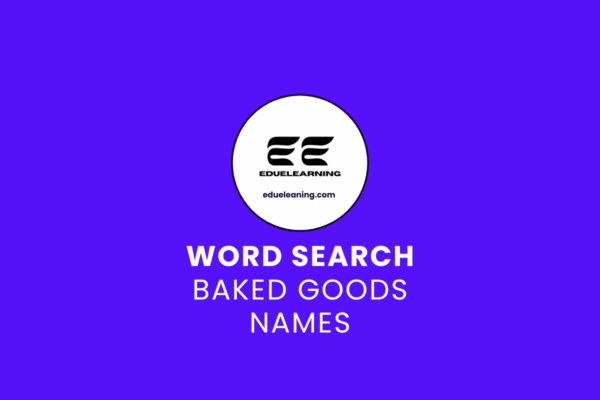 Baked Goods Names Word Search Puzzle. eduelearning printable template