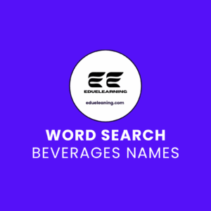 Beverages Names Word Search Puzzle. eduelearning printable template