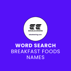 Breakfast Foods Names Word Search Puzzle. eduelearning printable template