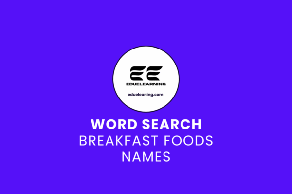 Breakfast Foods Names Word Search Puzzle. eduelearning printable template