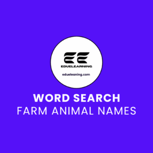 Farm Animal word search puzzle. eduelearning pritable template