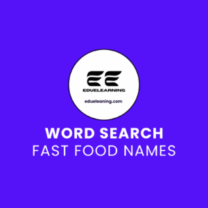Fast Food Names Word Search Puzzle. eduelearning printable template