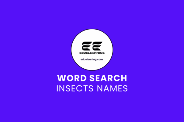Insects names word search puzzle. eduelearning pritable template