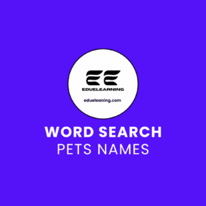 Pets names word search puzzle. eduelearning printable template