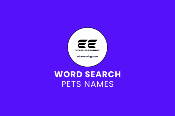 Pets names word search puzzle. eduelearning printable template