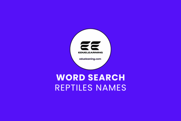 Reptiles names word search puzzle. eduelearning printable template