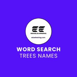 Trees names word search puzzle. eduelearning printable template