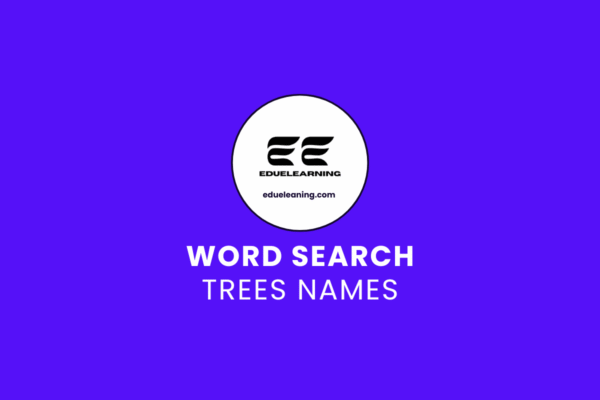 Trees names word search puzzle. eduelearning printable template