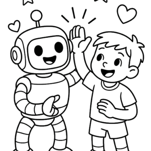 robot activity drawing book. eduelearning printable template