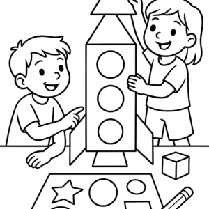 shapes activity drawing book. eduelearning printable template